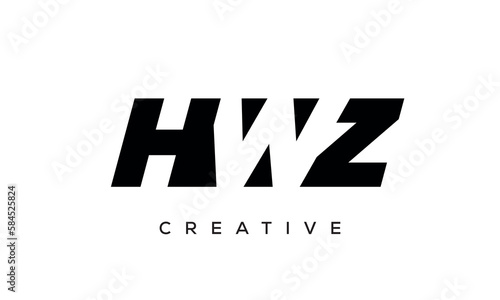 HWZ letters negative space logo design. creative typography monogram vector 