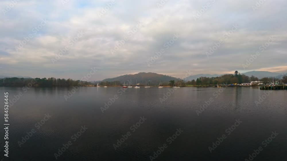 Misty scene over Lake Windermere in the English Lake District National Park. UK Misty scene over Lake Windermere in the English Lake District National Park. UK