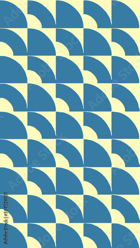 Theme with geometric illustration, in fifties kitsch style