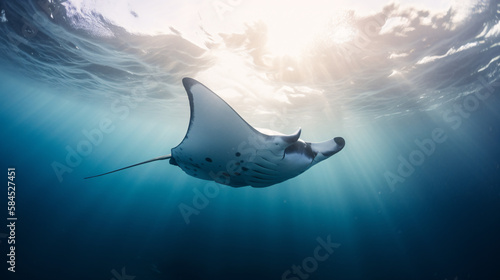 manta ray gliding in the ocean generative ai
