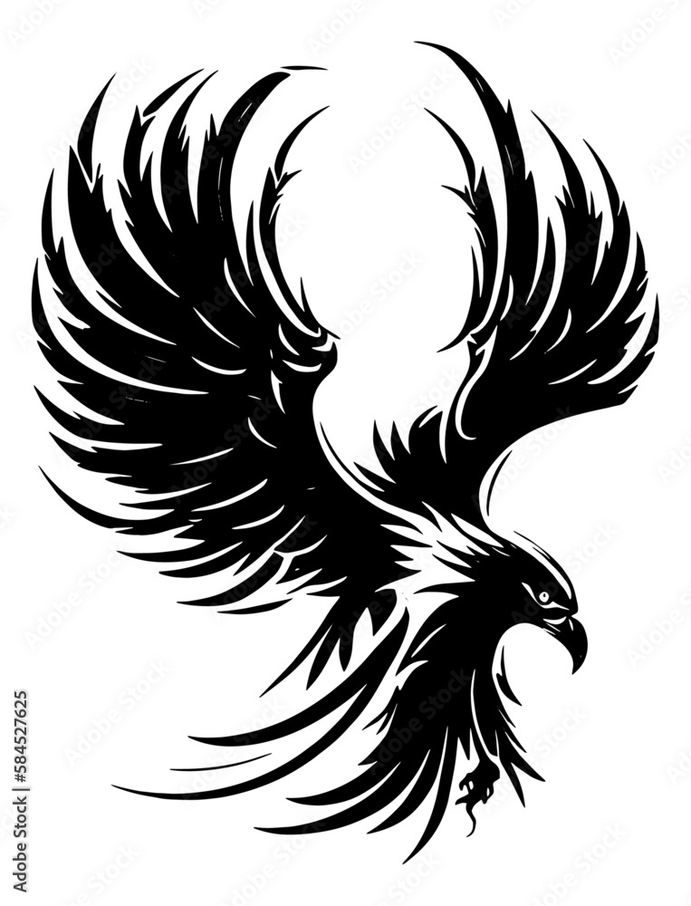 Fototapeta premium eagle wings out vector illustration