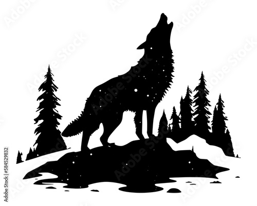 howling wolf vector illustration