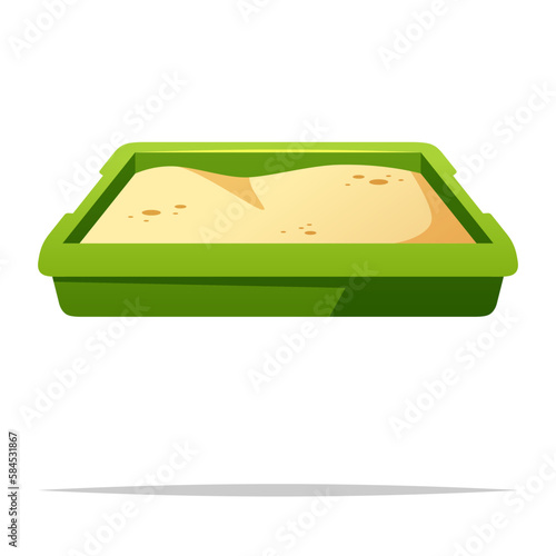 Cat litter box vector isolated illustration