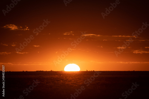 Sun setting over the rural Australian outback