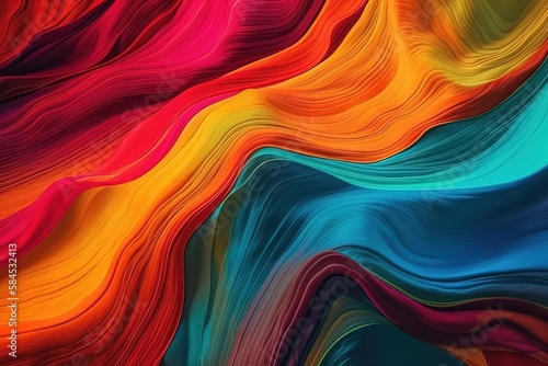 Colorful vibrant abstract wave cloth texture background illustration with Generative AI