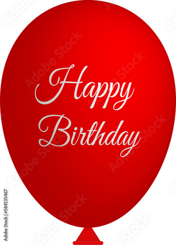 3d Birthday Balloon Isolated Illustration in Transparent Background