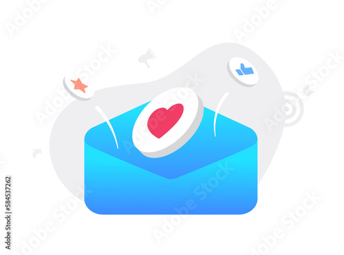 Engaging Email Content concept. ROI of E-mail Marketing with welcome, newsletters, lead nurturing, transactional, post-purchase, seasonal and promotional email messages. Engage your target audience