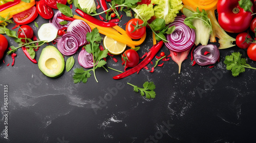 AI art vegetable salad picture frame 野菜サラダのフレーム