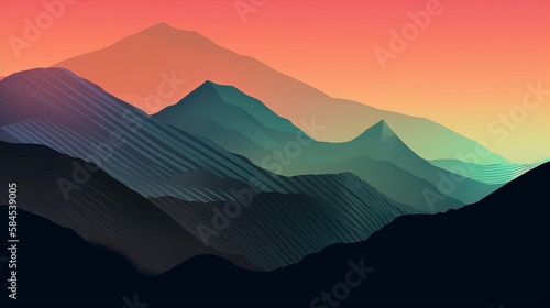 As a Mountain Grainy Gradient background - Generative AI © ImageMaster