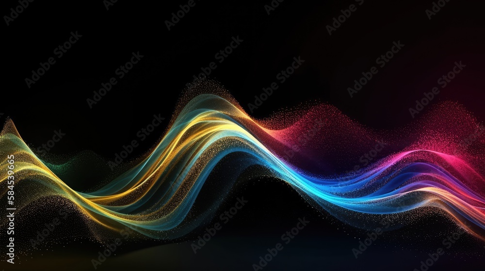 Colorful Glitter Wave Abstract Background. Generative Ai. Colorful Glitter Wave Abstract Background. Generative Ai.