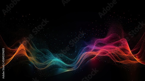 Colorful Glitter Wave Abstract Background. Generative Ai.