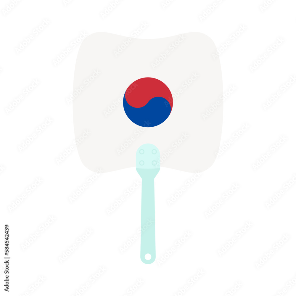Aesthetic Manual Handle Hand Fan Taeguk Flag Aesthetic Manual Handle Hand Fan Taeguk Flag