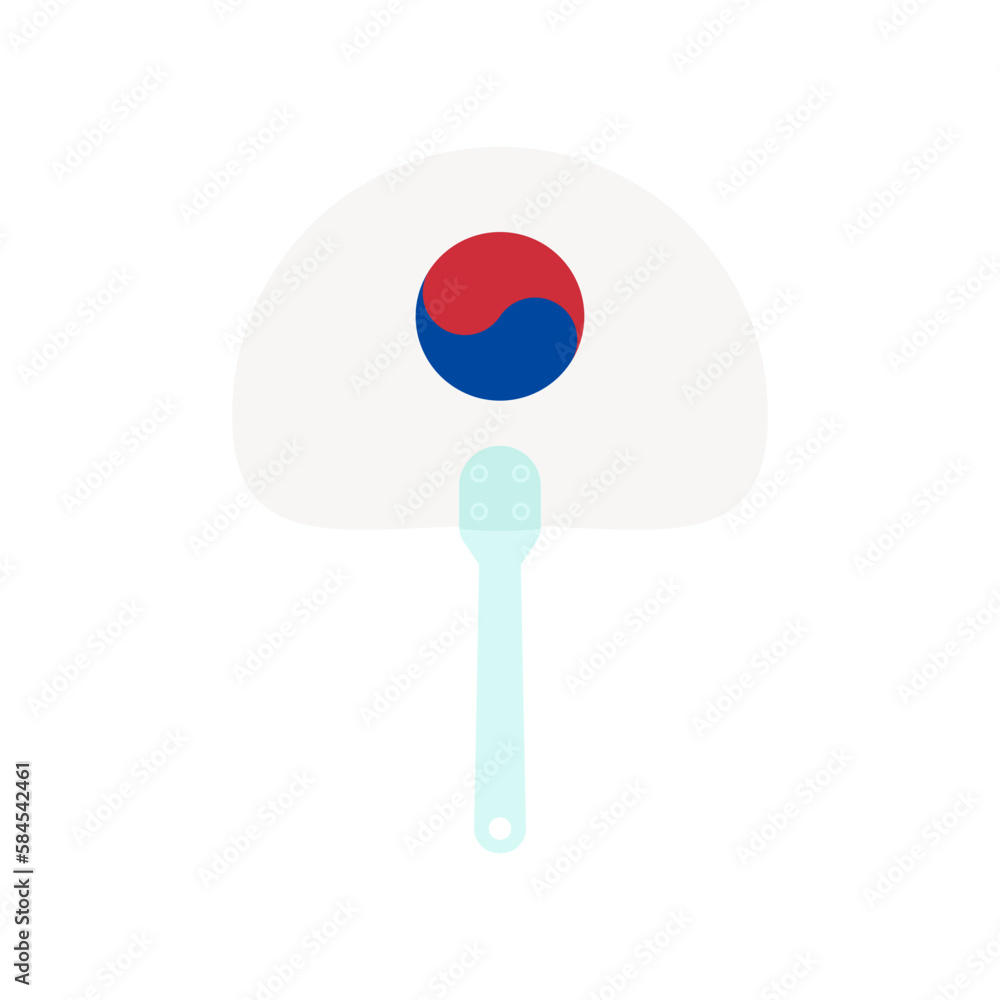 Aesthetic Manual Handle Hand Fan Taeguk Flag Aesthetic Manual Handle Hand Fan Taeguk Flag