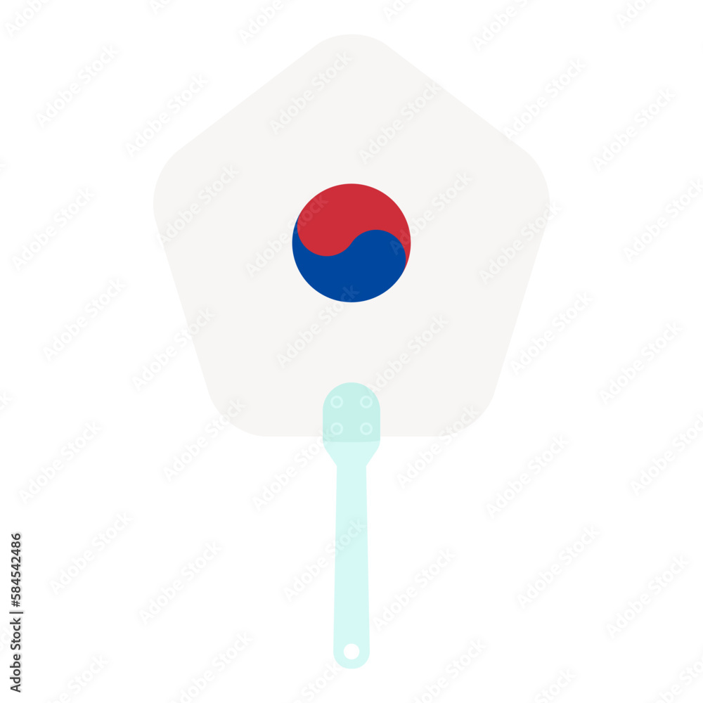 Aesthetic Manual Handle Hand Fan Taeguk Flag Aesthetic Manual Handle Hand Fan Taeguk Flag