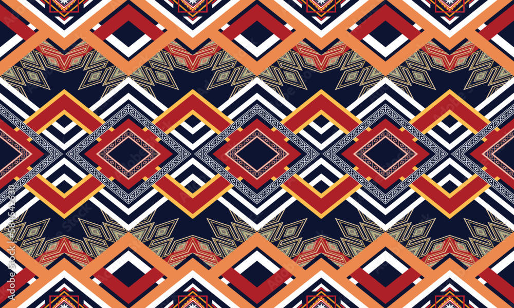 Ikat ethnic vector abstract beautiful art. Ikat seamless pattern for background,fabric,wrapping,clothing,wallpaper,Batik,carpet,embroidery style
