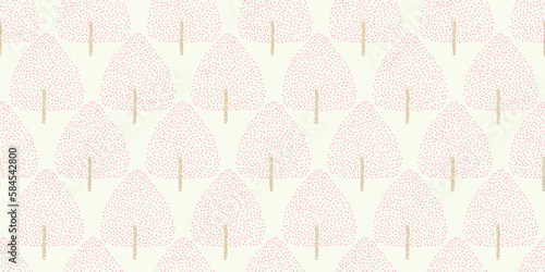 Tree illustration background. Seamless pattern.Vector. 木のイラストパターン