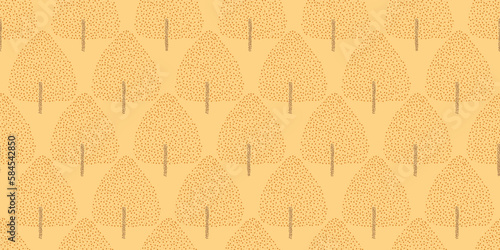 Tree illustration background. Seamless pattern.Vector. 木のイラストパターン