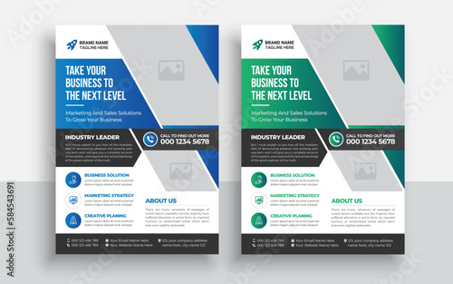 Corporate business flyer design and digital marketing agency brochure cover template | Creative Business flyer template with a4 size paper clean and modern typography