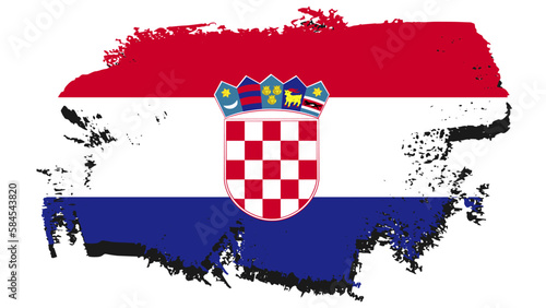 Art Illustration design nation flag with ripped effect sign symbol country of Croatia