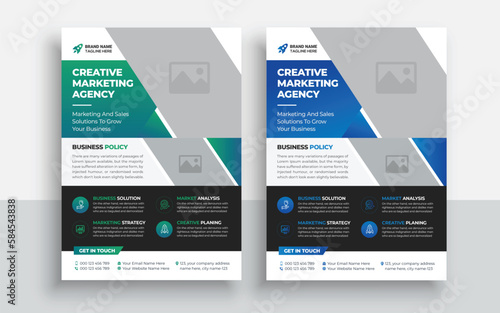 Corporate business flyer design and digital marketing agency brochure cover template | Creative Business flyer template with a4 size paper clean and modern typography