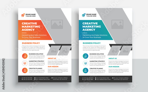 Corporate business flyer design and digital marketing agency brochure cover template | Creative Business flyer template with a4 size paper clean and modern typography