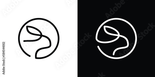 rabbit logo creative line icon vector illustration