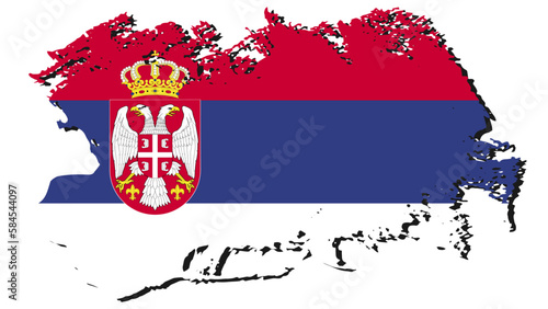 Art Illustration design nation flag with ripped effect sign symbol country of Serbia