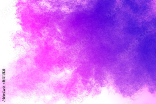 Fototapeta Naklejka Na Ścianę i Meble -  Pink purple dust particles explosion on white background.Freeze motion of pink purple powder splash.