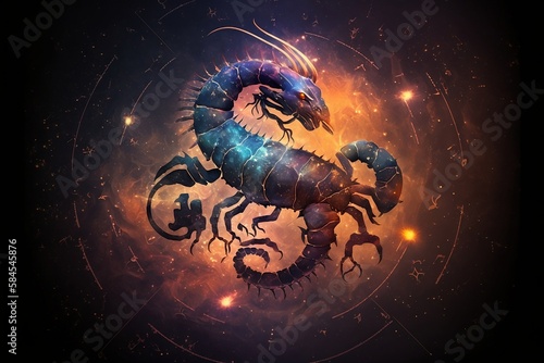 Astrology Scorpio. Illustrations 4. Created with Generative AI.