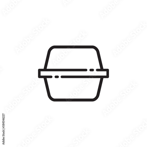 Styrofoam box icon vector logo design template flat style