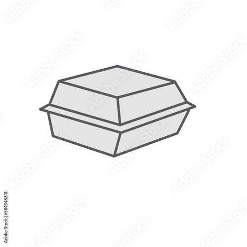 Styrofoam box icon vector logo design template flat style