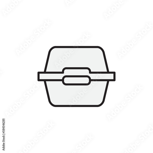Styrofoam box icon vector logo design template flat style