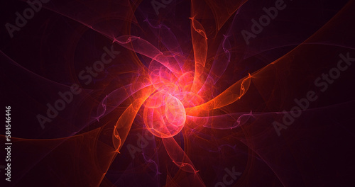 3D rendering abstract colorful fractal light background