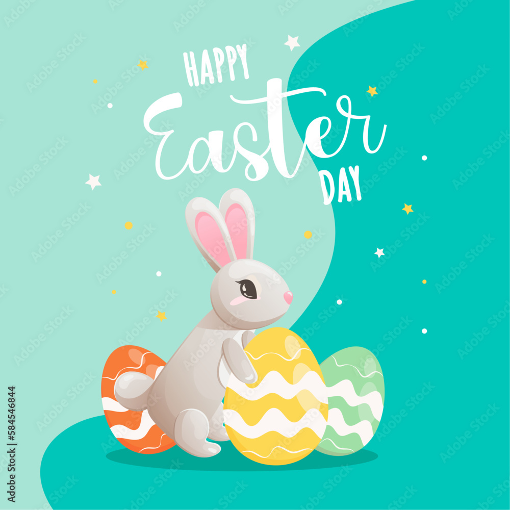 easter bunny with easter eggs easter bunny with easter eggs