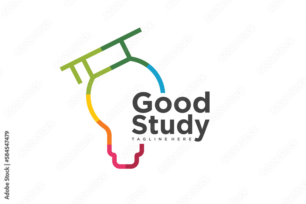 Digital School Logo Design Stock Vector. lamp Idea and education logo design illustration. Digital School Logo Design Stock Vector. lamp Idea and education logo design illustration.