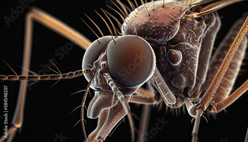 Microscopic image of a mosquito Generative AI Illustration © Jon Le-Bon