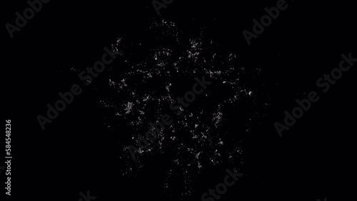 Water splash isolated on alpha background in 4K