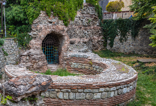 Ruins of South Round Tower in Old Town - Architectural Reserve of Plovdiv, Bulgaria photo