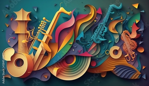 Colorful music jazz festival background illustration
