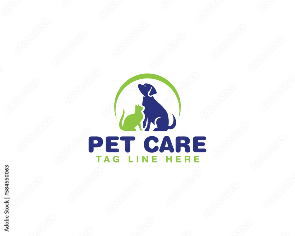 Obraz premium pet care logo design