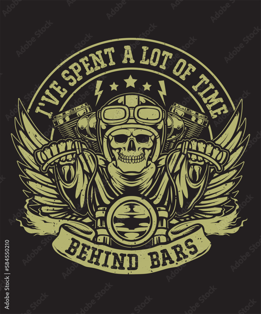 I've spent a lot of time behind bars.
Funny Biker t-shier design I've spent a lot of time behind bars.
Funny Biker t-shier design