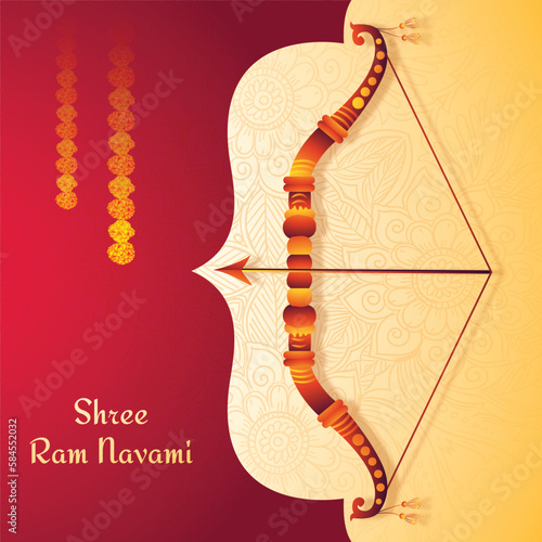 Lord rama with bow and arrow sri ram navami background