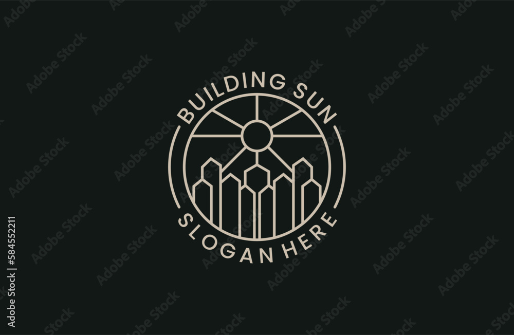 Sun Estate logo design Template. Vector real estate building sign icon. Sun Estate logo design Template. Vector real estate building sign icon.