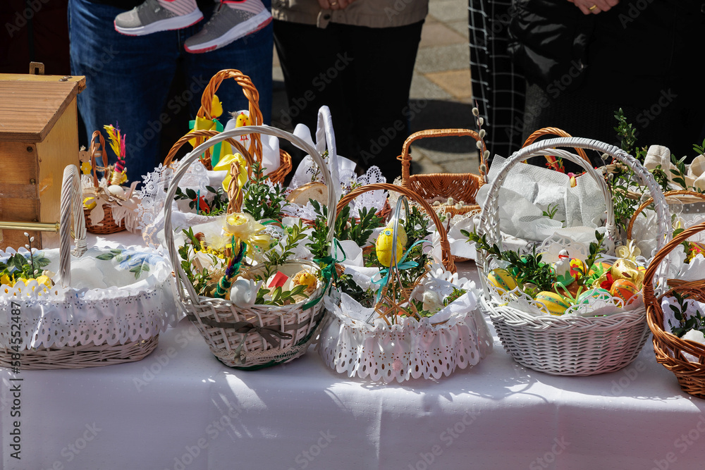 Blessing of the Easter baskets in Warsaw, Poland