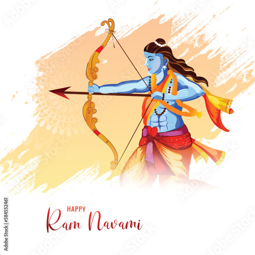 Lord shree ram navami festival wishes card background
