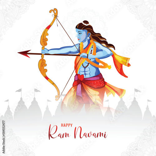 Lord shree ram navami festival wishes card background