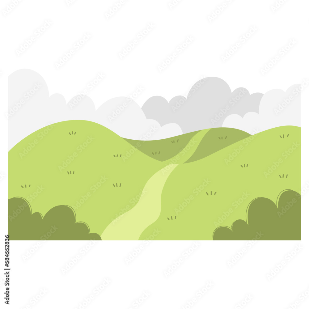 Obraz premium Green Field Illustration