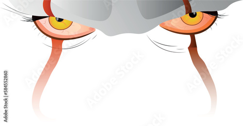 The scary clown eyes as background for poster