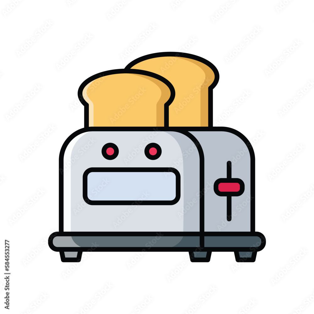 toaster icon vector design template in white background