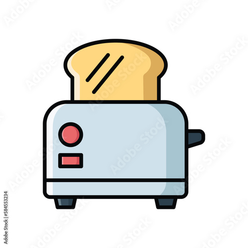 toaster icon vector design template in white background